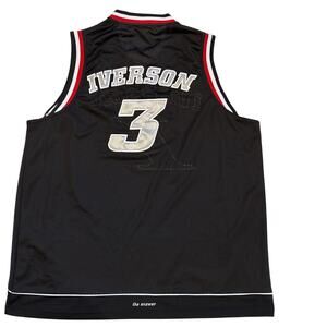 Reebok Authentic Edition Allen Iverson Basketball Jersey Mens XL Black *READ*